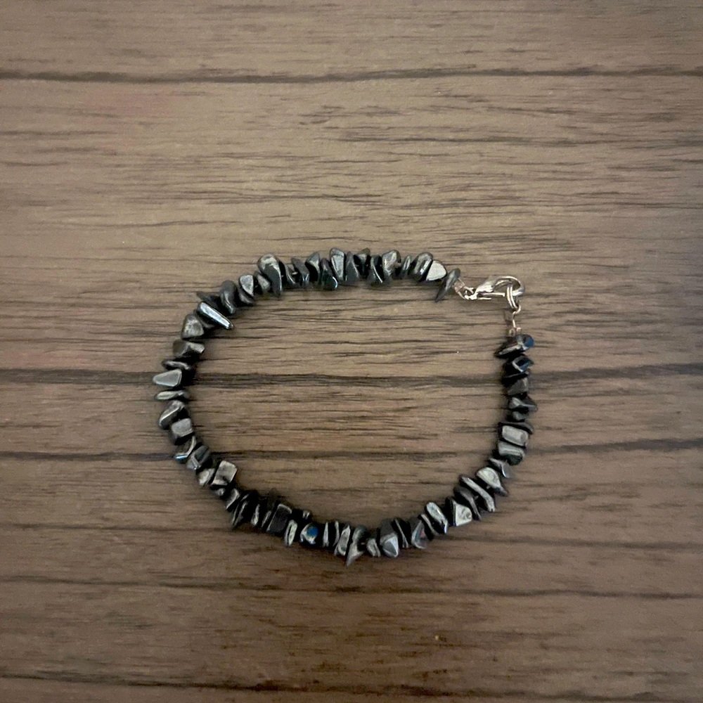 Dark grey stone bracelet